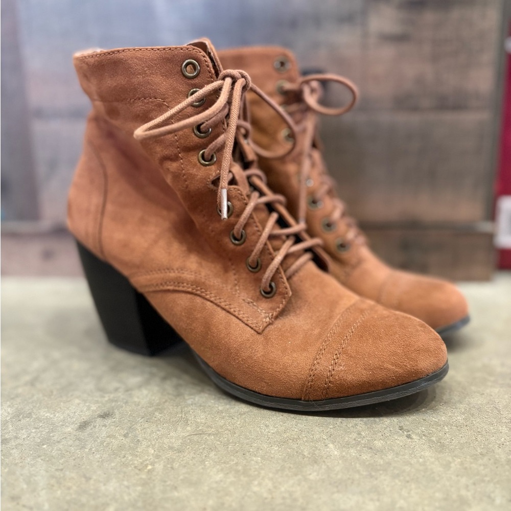 Charlotte Russe Brown Lace-Up Boots